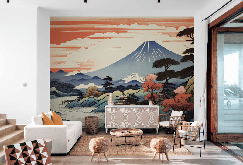 Papier Peint Japonais - Montagnes En Automne