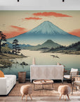 Papier Peint Japonais - Lac Et Montagnes