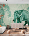 Papier Peint Jungle Tropicale - Eléphant