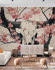 Papier Peint Japonais - Crane Et Cerisier