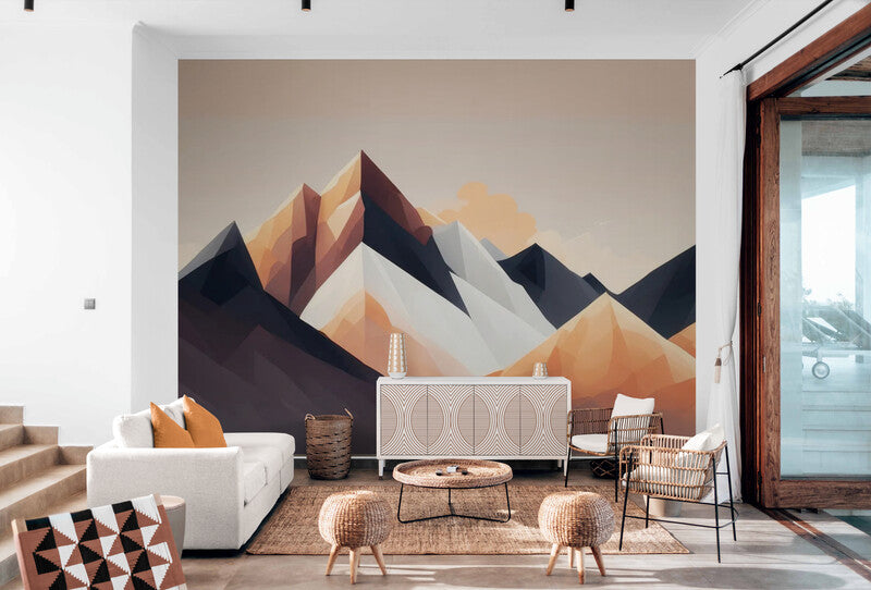 Papier Peint Abstrait - Montagnes Artistiques