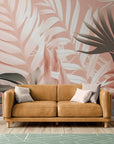 Papier Peint Design - Feuillage Tropical Rose