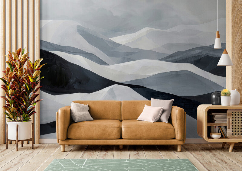 Papier Peint Aquarelle - Paysage Montagneux
