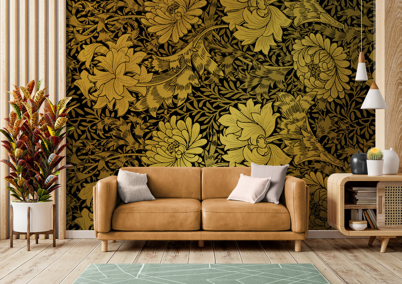 Art &amp; Deco Wallpaper - Golden Floral Patterns