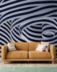 Papier Peint 3D - Spirale Noir Et Blanc