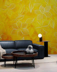 Papier Peint Vibrant - Fleurs Jaunes
