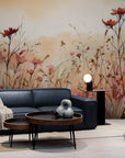 Papier Peint Vintage - Champ De Fleurs