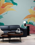 Papier Peint Illustration - Fleurs Tropicales Abondantes