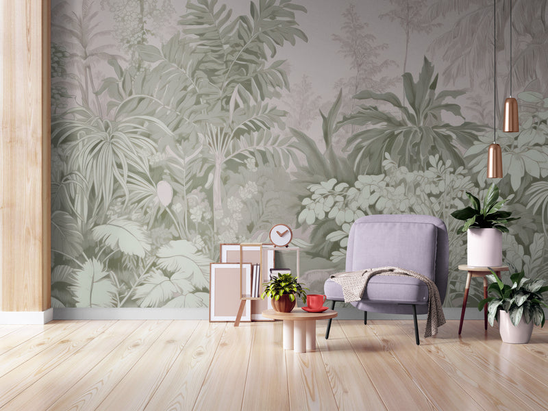 Papier Peint Moderne - Feuillage Stylisé