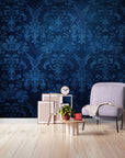 Papier Peint Vintage - Royal Bleu Profond