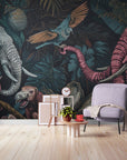 Papier Peint Vintage - Animaux Tropicaux