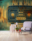 Papier Peint Vintage - Radio Cassette Rétro