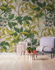 Papier Peint Vintage - Feuillage Tropical Ancien