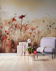Papier Peint Vintage - Champ De Fleurs