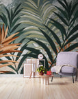 Papier Peint Vintage - Feuillage Tropical Rétro
