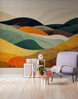 Papier Peint Abstrait - Montagnes En Couleurs Vibrantes