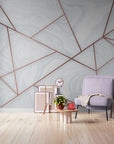 Papier Peint Minimaliste - Géométrique Marbre Blanc