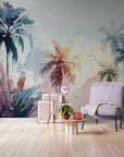 Papier Peint Vintage - Forêt Tropicale De Palmiers