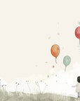 Papier peint Enfant – Dessin fillette et ballons volants