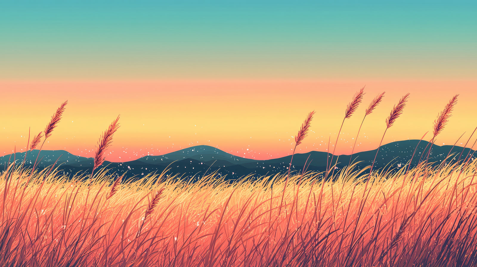 Landscape wallpaper – Golden field in the wind