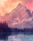 Landscape wallpaper – Pink mountain at dusk