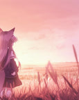 Papier Peint Anime - Fille Renard au Crépuscule