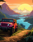 Adventure wallpaper – Tropical jungle at sunset