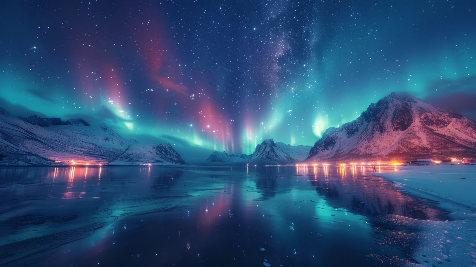 Landscape wallpaper – Icy Northern Lights