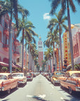 City wallpaper – Vintage Miami street