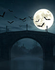 Papier peint gothique – Pont nocturne lunaire