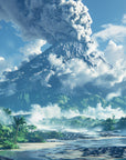 Papier peint volcan – Éruption tropicale majestueuse