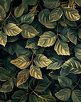 Papier Peint Design - Feuilles Vert Foncé