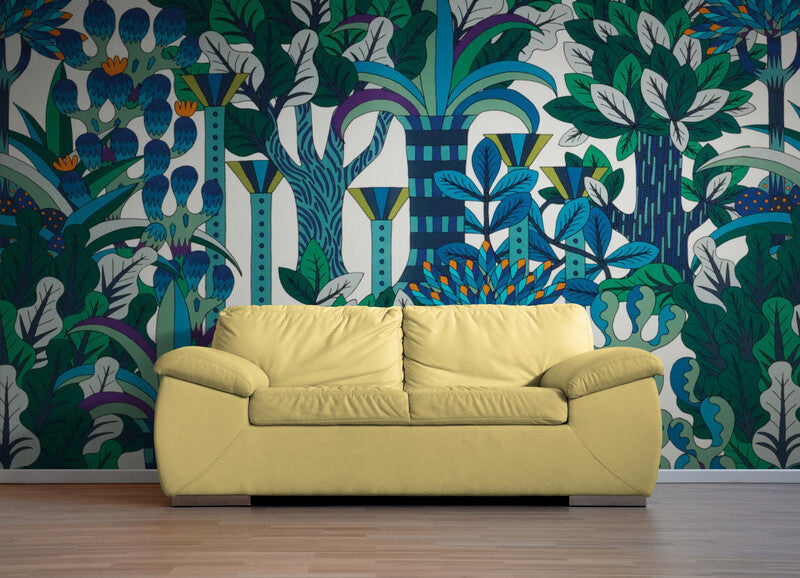 Papier Peint Abstrait - Forêt Tropicale Luxuriante