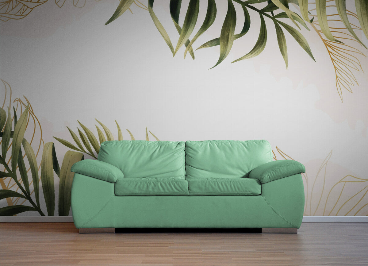 Tropical Wallpaper - Golden Foliage