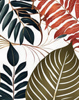 Papier Peint Exotique - Feuillage Tropical Stylisé