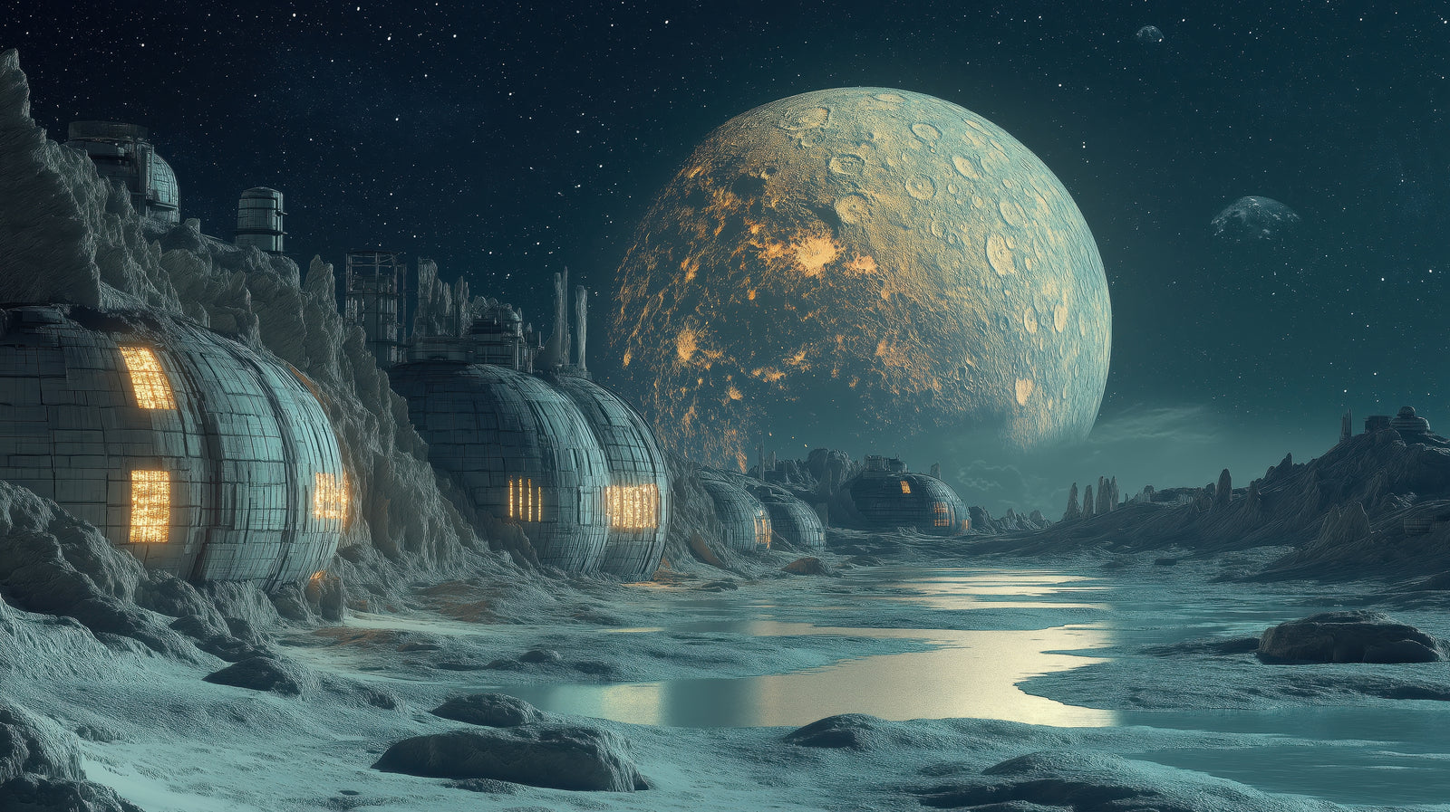 Space wallpaper – Futuristic lunar base