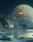 Space wallpaper – Futuristic lunar base