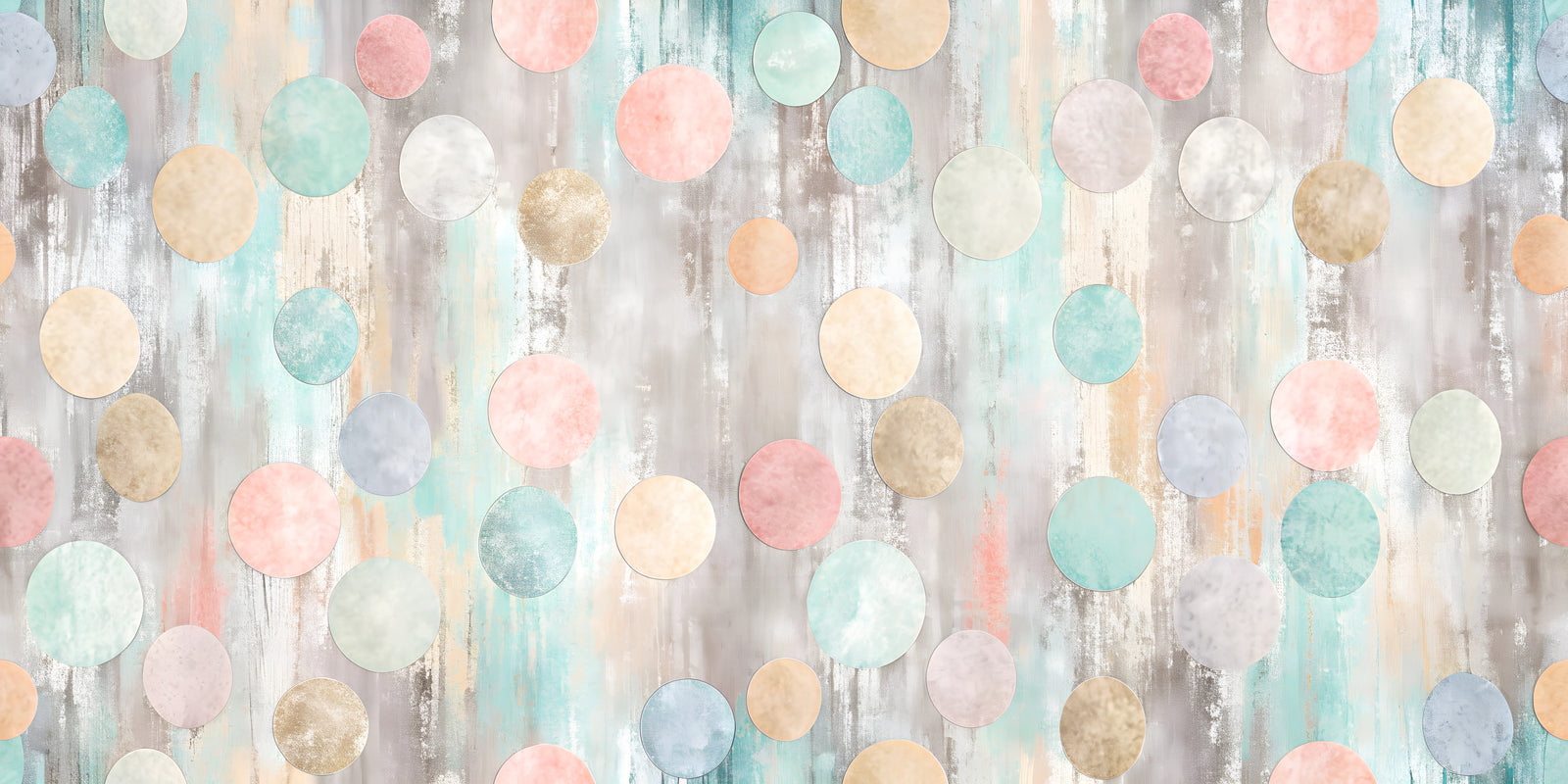 Papier peint Motif – Pois aquarelle pastels multicolores