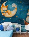 Papier Peint Enfant - Lune Et Animaux Magiques