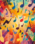 Papier Peint Abstrait - Musique Multicolore