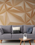 Geometric Wallpaper - Beige Sculptural Relief