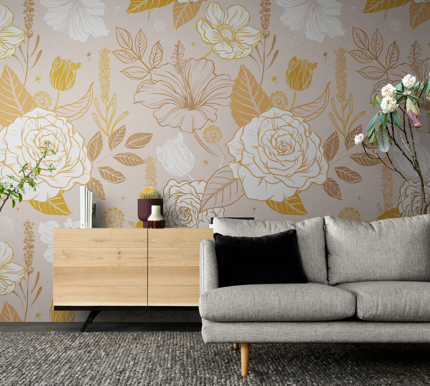 Floral Wallpaper - Roses and Bohemian Flowers