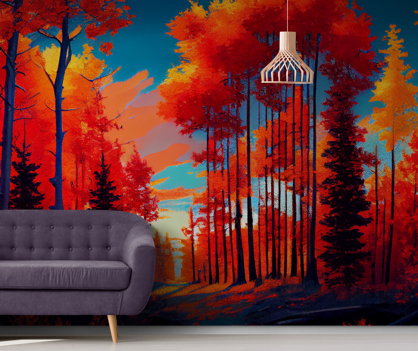 Forest Wallpaper - Sunset in Flames