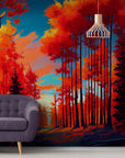 Forest Wallpaper - Sunset in Flames
