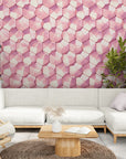 Geometric Wallpaper - Metallic Pink Hexagons