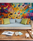 Papier Peint Abstrait - Musique Multicolore