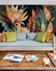 Papier Peint Abstrait - Feuillage Tropical Exotique