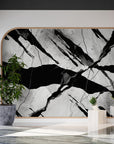Papier Peint Abstrait - Craquelure Noir Et Blanc