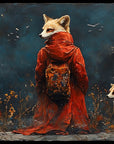Papier peint animaux - renards en manteau sous la lune