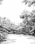 Papier Peint Noir Et Blanc - Paysage Tropical